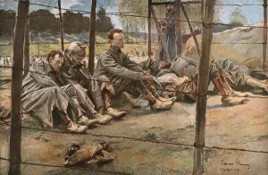Flameng Francois Prints: Bataille de la Somme; Officiers allemands prisonniers