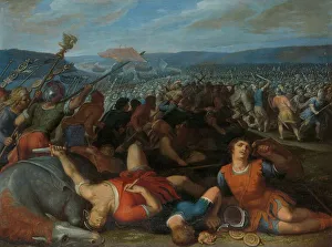 1st Century Ad Prints: The Batavians Defeating the Romans on the Rhine, 1600-1613. Creator: Otto Van Veen