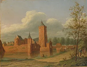 Drawbridge Prints: Batestein Castle near Vianen, 1840. Creator: Jan Jacob Teyler van Hall