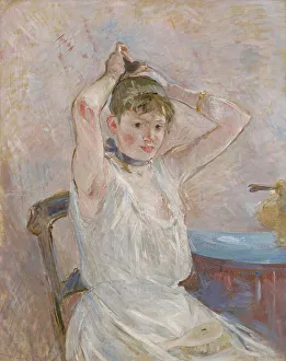 Adjusting Prints: The Bath, 1885-86. Creator: Berthe Morisot