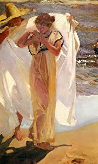 Spain Gallery: After the Bath, 1908. Artist: Joaquin Sorolla y Bastida