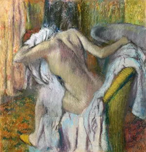 Geting Up Gallery: After the Bath, c. 1890. Artist: Degas, Edgar (1834-1917)