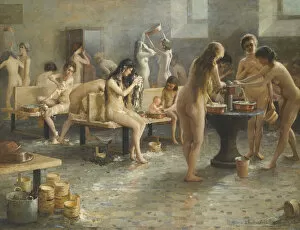 Banya Gallery: The Bath House. Artist: Plotnikov, Vladimir Alexandrovich (1866-1917)