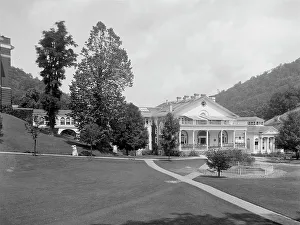 Viaduct Prints: The Bath house and viaduct, Virginia Hot Springs