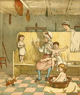 Randolph Gallery: Bath time, c1881. Creator: Randolph Caldecott