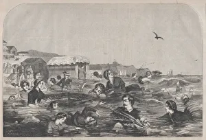 The Bathe at Newport (Harper's Weekly, Vol. II), September 4, 1858. Creator: Unknown The Bathe at Newport (Harper's Weekly, Vol. II), September 4, 1858. Creator: Unknown