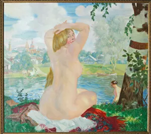 Kustodiev Gallery: A Bather, 1921. Artist: Kustodiev, Boris Michaylovich (1878-1927)