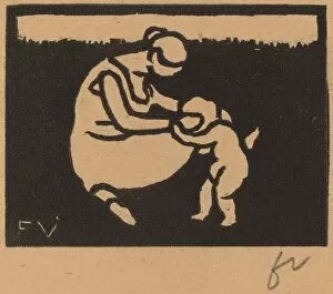 Lix Vallotton Gallery: Bather and Child (La baigneuse àl enfant), 1893. Creator: Félix Vallotton