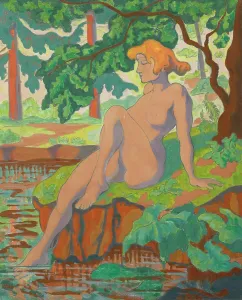Pont Aven School Prints: Bather dipping her foot, c1900. Creator: Ranson, Paul Elie (1864-1909)