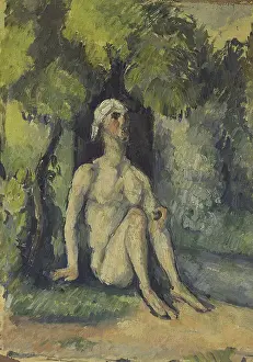 Bather Prints: Bather Sitting near the Water, c1876. Creator: Paul Cezanne