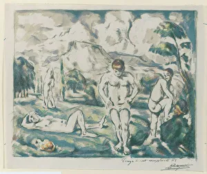 Drying Prints: Bathers, 1890–1900. Creator: Paul Cezanne