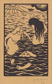 Sepia Collection: Three Bathers, 1894. Creator: Felix Vallotton