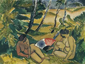 Exotic Prints: The Bathers, 1912. Creator: Max Pechstein