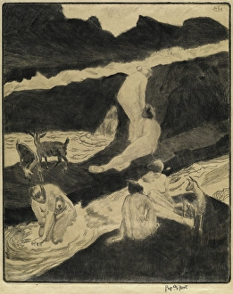 Bather Prints: The Bathers, 1925. Creator: George Overbury Hart