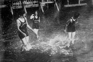 Swimwear Prints: Bathers at Alameda, between c1910 and c1915. Creator: Bain News Service