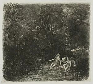 Bathers Collection: The Bathers beneath the Palms, 1871. Creator: Rodolphe Bresdin
