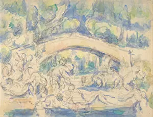 Cezanne Collection: Bathers Under a Bridge (recto); 1900-06. Creator: Paul Cezanne