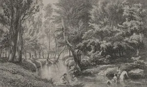 1817 1878 Prints: The Bathers, c. 1847. Creator: Charles Francois Daubigny (French, 1817-1878)