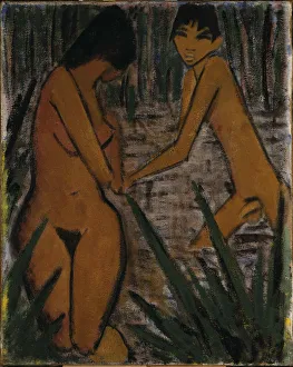 1920 Gallery: Bathers, c. 1920. Creator: Mueller, Otto (1874-1930)