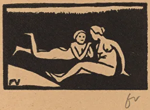 Lix Vallotton Prints: Bathers on the Grass (Baigneuses etendues sur l herbe), 1893