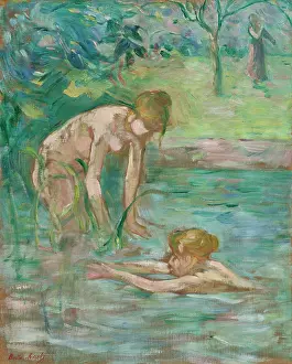 At The Water Prints: The Bathers (Les Baigneuses), 1892. Creator: Morisot, Berthe (1841-1895)