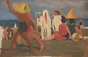 Nijinsky Gallery: Bathers on the Lido, Venice (Serge Diaghilev and Vaslav Nijinsky on the Beach)