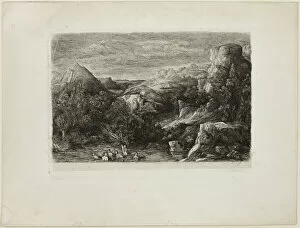 Pool Collection: Bathers in a Mountain Pool, 1865. Creator: Rodolphe Bresdin
