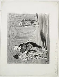 Honoredaumier French Prints: The Bathers, plate 15: It is her again, a pretty fashion, Madame Coquardeau!, 1847