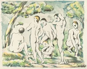 Paul C And Xe9 Collection: The Bathers (Small Plate), 1897. Creator: Paul Cezanne