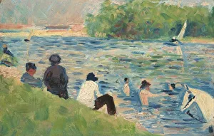 Georges Pierre Seurat Prints: Bathers (Study for Bathers at Asnieres'), 1883 / 1884