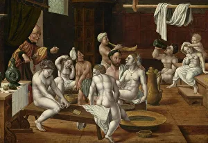 Hot Spring Prints: Bathhouse Scene, 16th century. Creator: Anonymous