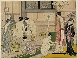 Nude Women Collection: The Bathhouse Women, 1790s. Artist: Kiyonaga, Torii (1752-1815)