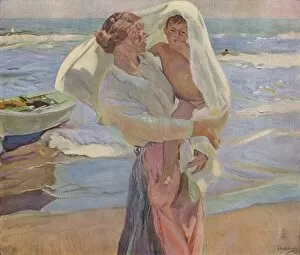Seaside Gallery: After Bathing, 1915, (1932). Artist: Joaquin Sorolla y Bastida