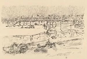 Bathing Beach, Bass Rocks, c. 1918. Creator: Frederick Childe Hassam