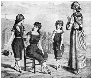Beachwear Prints: Bathing dress, 1885 (1956)