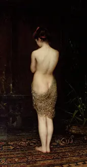Furnishing Prints: Bathing Girl, between 1881-1884. Creator: Pantaleon Szyndler