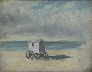 Ensor James Sidney Edouard Prints: Bathing Hut on the Beach, 1876. Creator: James Ensor