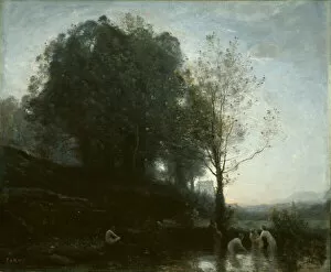 Pool Collection: Bathing Nymphs and Child, 1855 / 60. Creator: Jean-Baptiste-Camille Corot