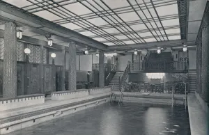 Sunk Prints: The Bathing Pool on board S. S. Empress of Britain, 1931. Artist: Stewart Bale Limited