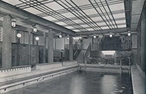 The Bathing Pool on board S.S. Empress of Britain, 1931. Artist: Stewart Bale Limited