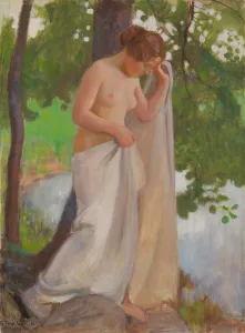 Topless Prints: Bathing Sheet, 1906. Creator: Eero Jarnefelt