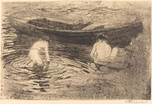 Auvergne Collection: Bathing at Talloires (La baignade aTalloires), 1888. Creator: Paul Albert Besnard
