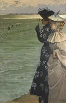 Sea Landscape Gallery: Bathing time at the seaside (L heure du bain au bord de la mer), 1896
