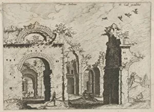 The Baths of Diocletian, from the series Roman Ruins and Buildings, 1562. Creators: Johannes van Doetecum I