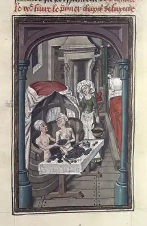 Hot Spring Prints: The baths of Sergius Orata. Miniature from Valerius Maximus
