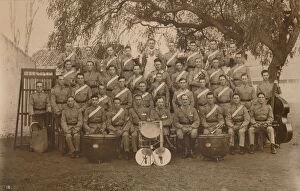The Battalion Band of the First Battalion, The Queens Own Royal West Kent Regiment. Poona, India, 1