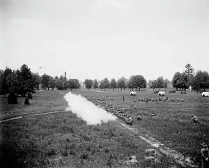 Trainee Prints: Battalion firing, kneeling, M[ichigan] M[ilitary] A[cademy]