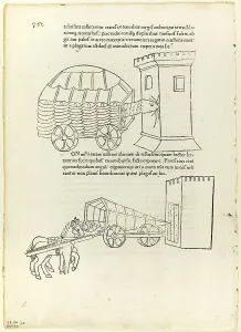 Letterpress Prints: Battering Rams from De re militari (Concerning Military Matters)