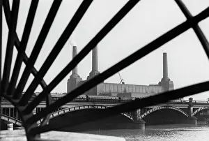 Chimneys Prints: Battersea Power Station, London, c1950s. Creator: Arthur Charles Kirby Ware