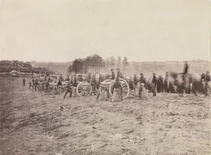 Andrew J Russell Prints: Battery Going into Action, Fredericksburg, December 13, 1862, 1862
